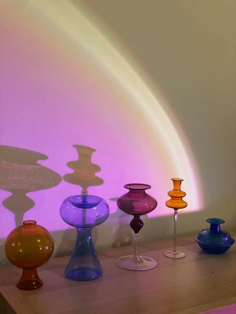 Ensemble de 5 Vases Anciens en Verre Fin de Lauscha – Chinés à Berlin