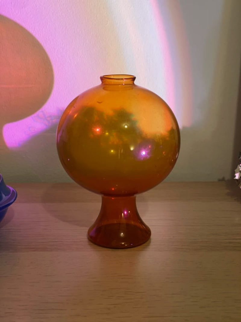 Lot de 5 vases anciens en verre fin de Lauscha et Thuringe mid-century